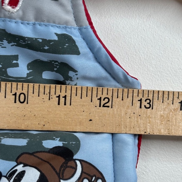 Vintage 90s Embroidered Mickey Vest 18M Zip Puffer Football Thanksgiving Holiday - Picture 7 of 8